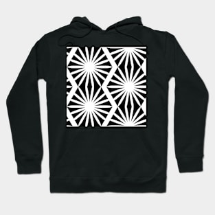 black and white starburst zigzag Hoodie